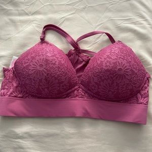 PINK Victoria’s Secret Large Pink Lace padded bralette
